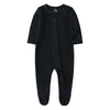 O2 Baby Baby Boys Girls Organic Cotton Zip Front Sleeper Pajamas, Footed Sleep  'N Play(0-3Months, Black)