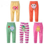 Monvecle Baby Girl 5Pcs Pack Newborn To Toddler Cotton Long Cartoon Pants Gift Set 6M