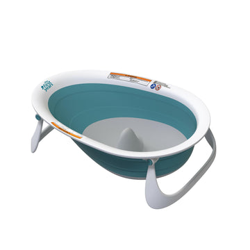 The First Years Sure Comfort Collapsible Baby Bathtub - 2-Position Collapsible Baby Bath Tub - Recline Or Sit Up For Infants And