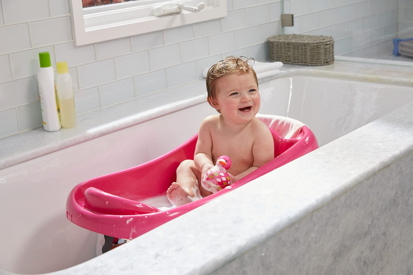 The First Years Newborn to Toddler Baby Bath Tub - Convertible 3-in-1 Baby Tub with Removable Sling - Ages 0 to 24 Months - Sure
