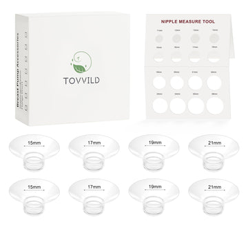 TOVVILD Flange Insert 8PCS 15mm/17mm/19mm/21mm Compatible with Momcozy M5/M6/M9/Elvie/eufy/Paruu and Most 24mm Flanges/Shields, 