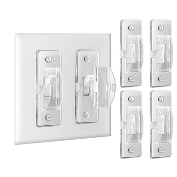 Roxiuc Switch Guard - Light Switch Cover Guard - Childproof - Clear (4pc) - Toggle Switch Compatible - Approximately 3.5L x 1W x