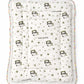 Baby Muslin Quilt Blanket with Cute Panda Print, White