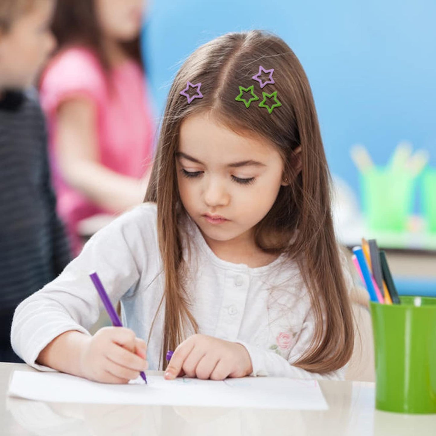 Insowni 60 Pack/30 Pairs No Slip Glitter Star Metal Snap Hair Clips Barrettes Hairpins Hair Accessories For Baby Girls Toddlers