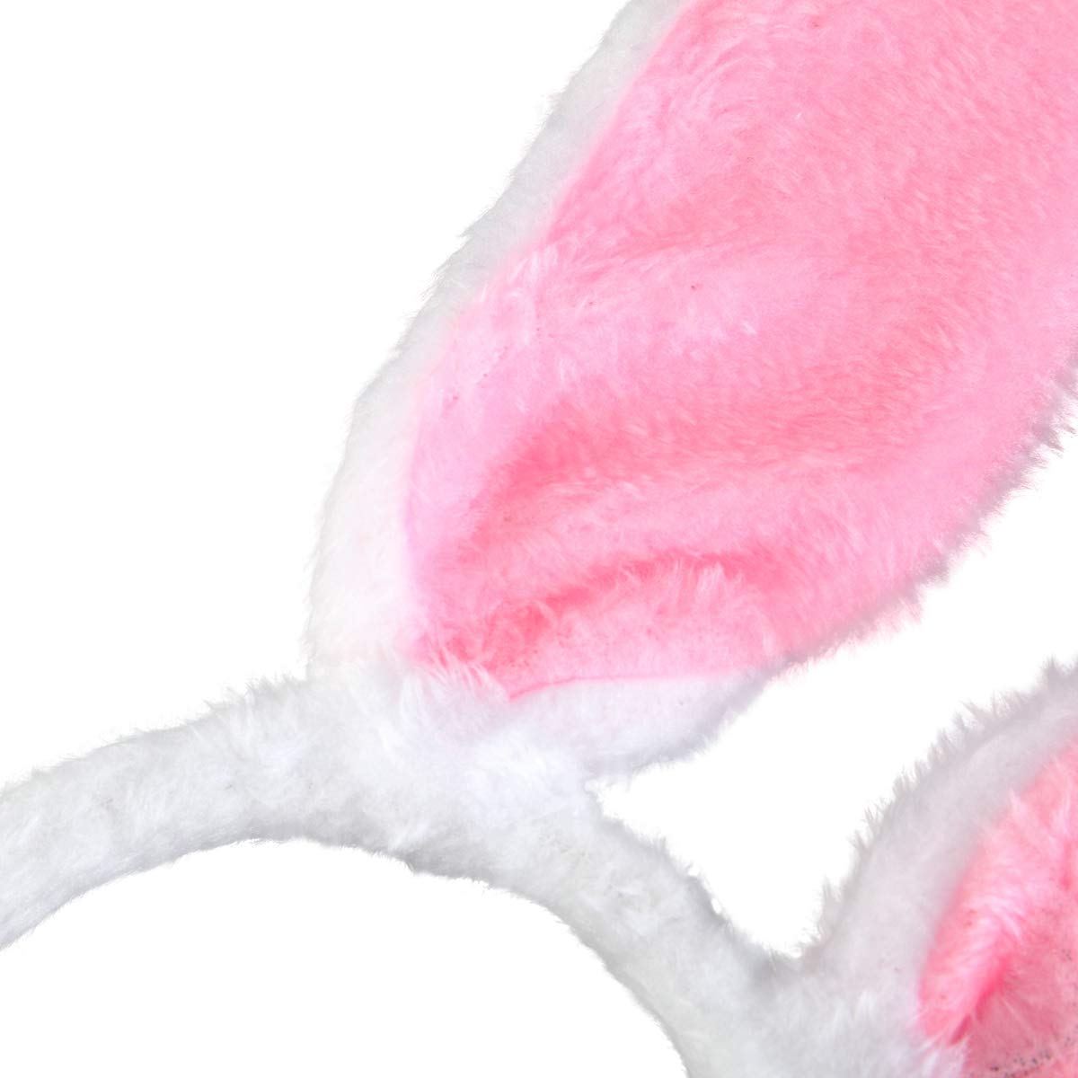 Binaryabc Bunny Rabbit Costume Set,Ears Headband Bow Ties Tail Set,Halloween Costume Assesories(White& Pink)