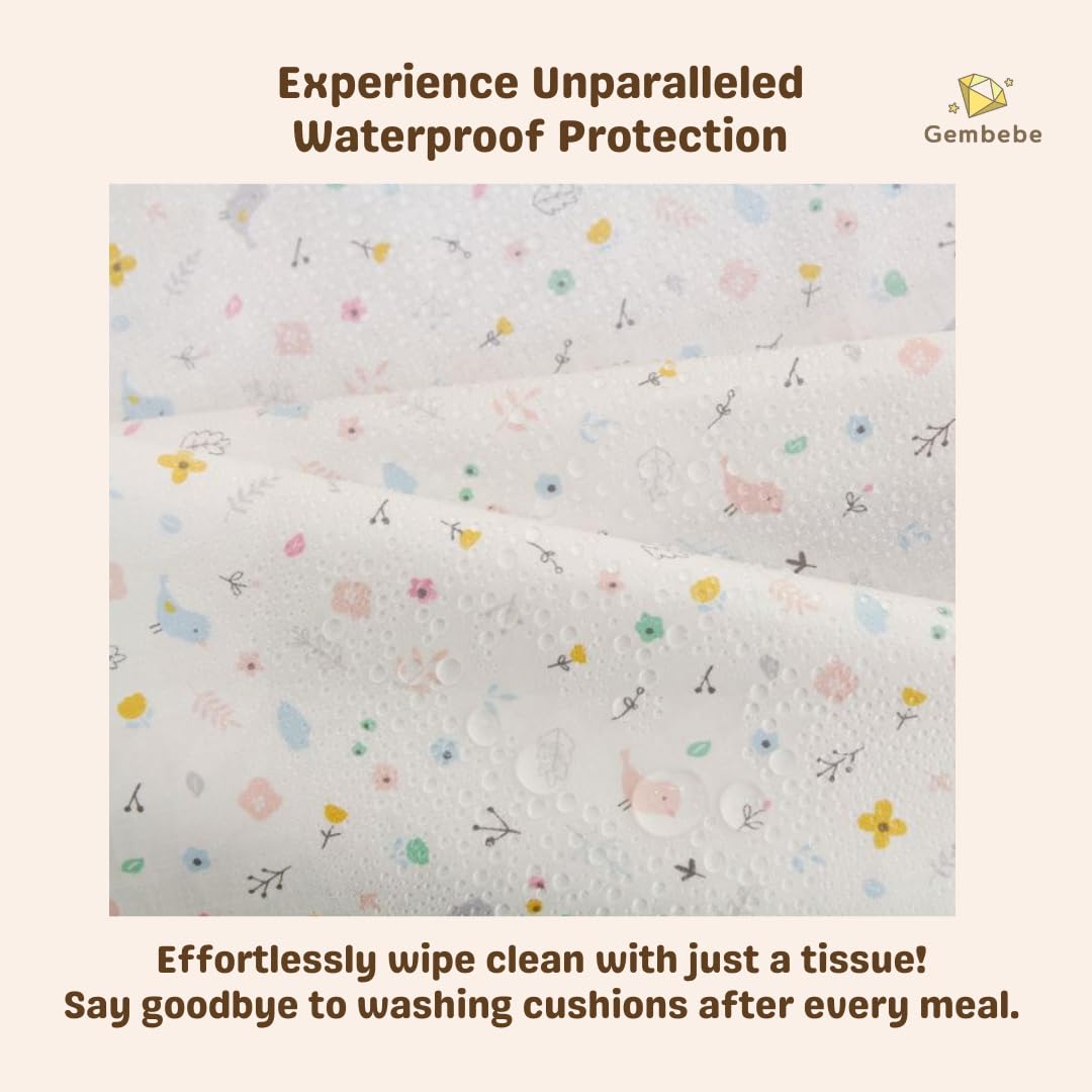 Gembebe Waterproof Compatible Stokke Tripp Trapp Cushion Set - Easy To Clean Newborn Set - 100% Cotton High Chair Cushion (Littl