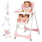 3-in-1 Baby High Chair | Convertible Baby High Chair for Babies and Toddlers | Brake Wheels, Easy Clean, Space Saving | Adjustab