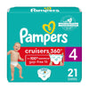 Pampers Diapers - Cruisers 360 - Size 4, 21 Count, Babyproof Up To 100% Leakproof Pull-On Diaper