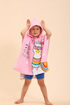 TEHALK Kids Hooded Beach Towels, 24 x 24, Alpaca Unicorn Pattern, Polyester, Machine Washable