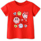 Kids Toddler Baby Girls Boys Valentine'S Day T-Shirt Short Sleeve Love Heart You Make Me Melt Cotton Top (Red Emoticon,5 Years)