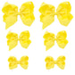 Yellow Bows For Girls,6Pcs Hand-Made Grosgrain Ribbon Hair Bows Alligator Clips Hair Accessories For Little Teen Toddler Girls K