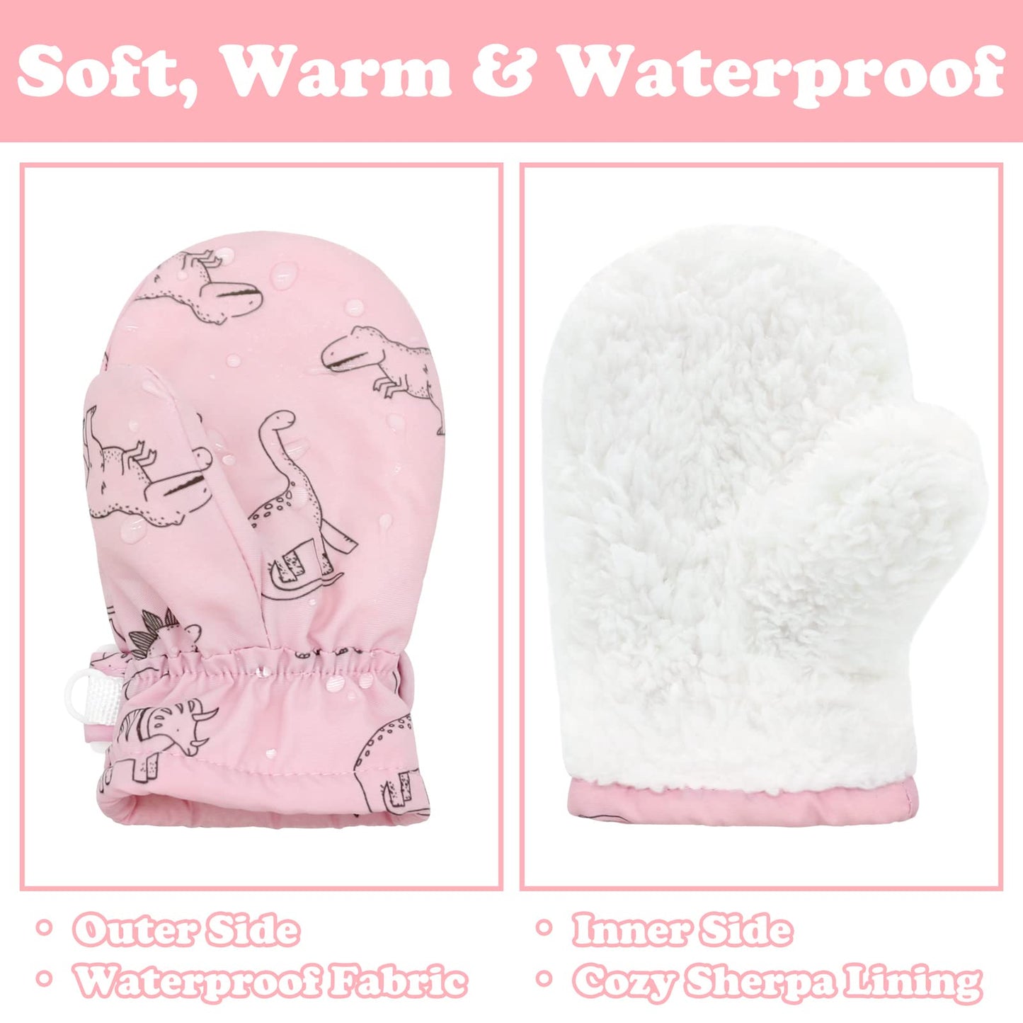 Sarfel Baby Winter Mittens For Toddler Girls Baby Gloves Toddler Mittens 18 Months Toddler Gloves Waterproof Baby Girl Mittens