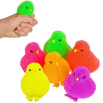 The Dreidel Company Chicken Puffer Rubber Duck Toy Duckies for Kids, Stress Reliever Toy for Kids, Bath Ducky, Birthdays, Baby S