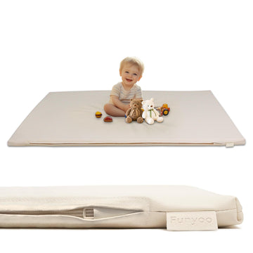 Funyoo Padded 48    48  Baby Play Mat for Playpens, 1.2  Thick Foam Mat with Soft Vegan Leather, Baby Tummy Time Playmat for Flo
