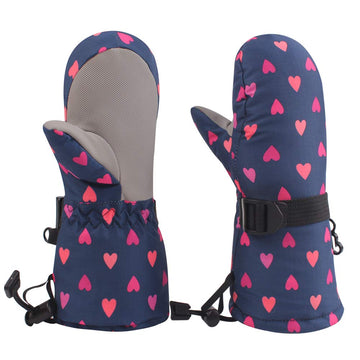 Bavst Winter Kids Waterproof Gloves For Boys Girls Snow Ski Toddler Baby Mittens Outdoor For Infant Teens 1-5T (Sweet Heart, L)
