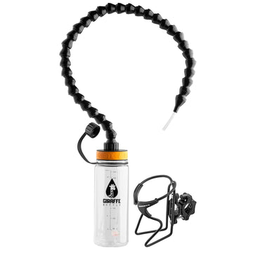 Giraffe Bottle Tower Hands Free Drinking System, Clear Tritan Bottle, With Round Tube Mounted Bottle Holder (Length 30 In / 76 C