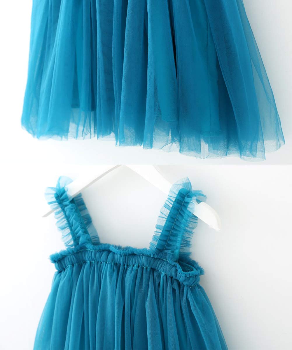 Bgfks Layered Tulle Tutu Dress For Toddler Girls,Baby Girl Rainbow Tutu Princess Skirt Set With Flower Headband.(Blue,2T)