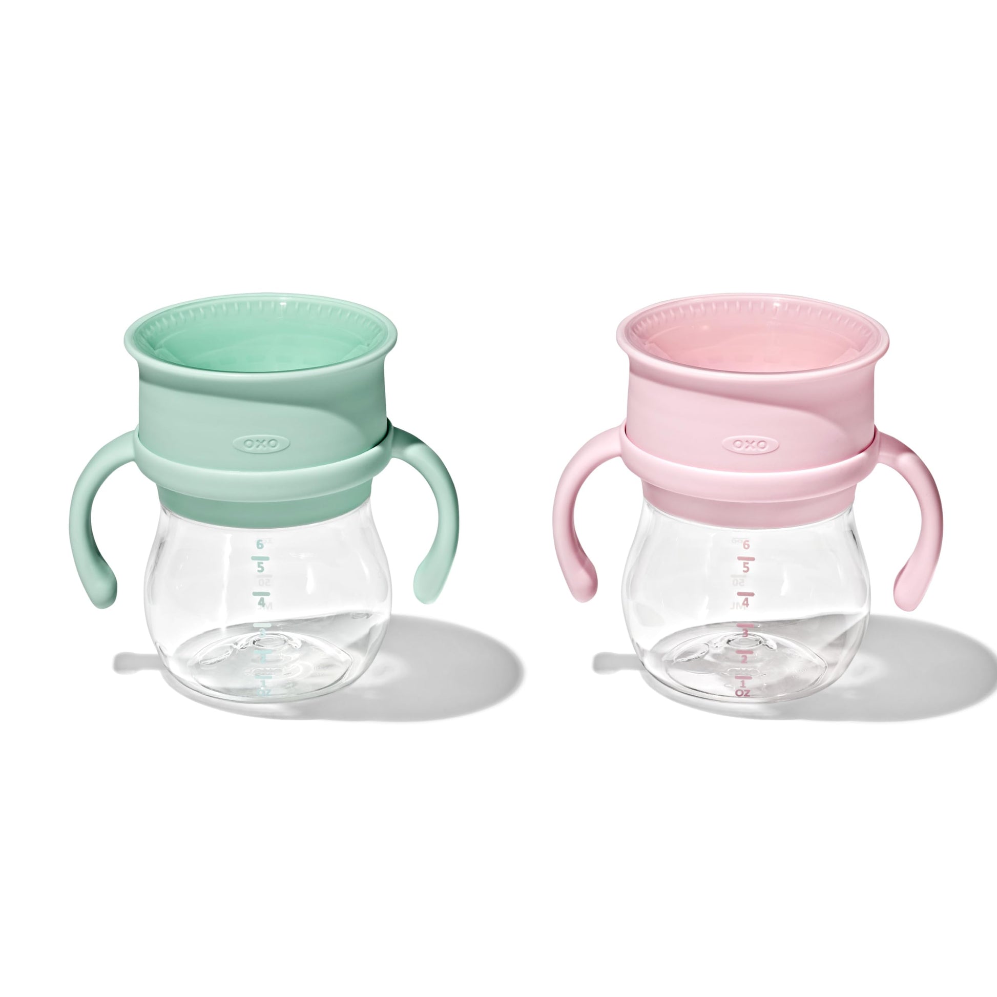 Oxo Tot Transitions 360 Cup 6 Oz. With Handles - Opal And Blossom - 2 Pack