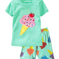 Little Girls Pajamas Kids Short Sets 100% Cotton Children Summer Clothes Toddler Sleepwear 2pcs(Ice cream6072 6T)