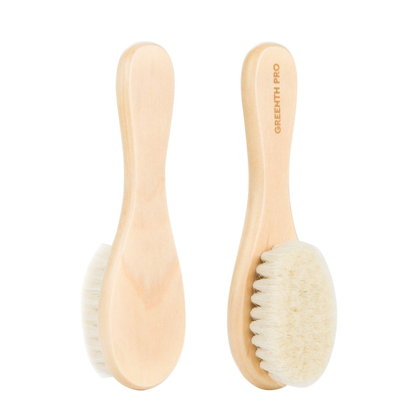 Greenth Pro Baby Hair Bush And Comb Set -Nature Lotus Wood With Soft Goat Bristle And Pear Wood Comb For Newborns & Toddlers, Id