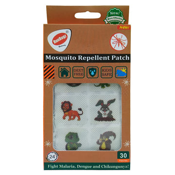 Runbugz 100% All Natural Mosquito Repellent Patches For Babies With 24 Hrs Protection (30 Patches  Pack Of 1) Multicolor  Dee