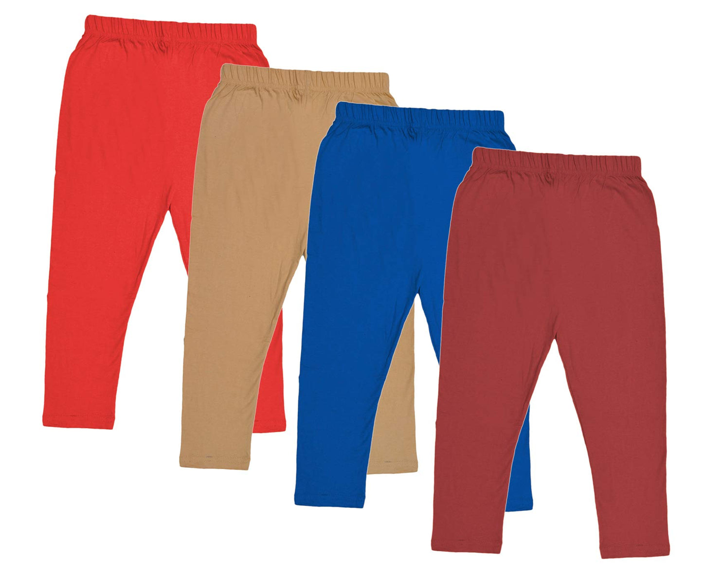 IndiWeaves Girls Cotton 3/4th Leggings/Capri (Pack of 4)(7180016171819IWBP430_Multicolor_1012 Years)
