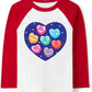 Tkria Valentine Day Shirt For Youth Large Graphic Long Sleeve Red Raglan T-Shirts Fall Shirt Heart Candy Big Sister 10 Years