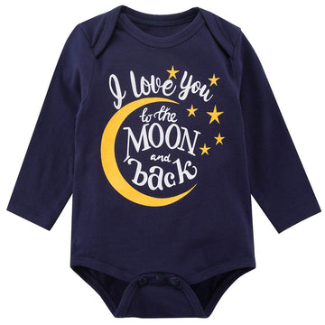 Baby Boys 3Pcs Space Outfit Newborn Love You To The Moon And Back Starry Sky Long Sleeve Pant Set (Blue04 0-3 Months)