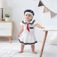 Lxkikmm Baby Girl Nautical Dress Sailor Suit Jumpsuit Romper With Cap