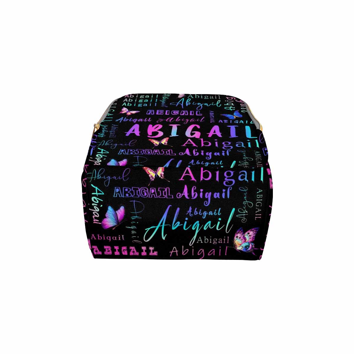 Personalized Diaper Backpack With Text, Custom Name Diaper Bag Baby Nappy Bag Fashion Black Shoulder Bag Casual Daypack Bag For