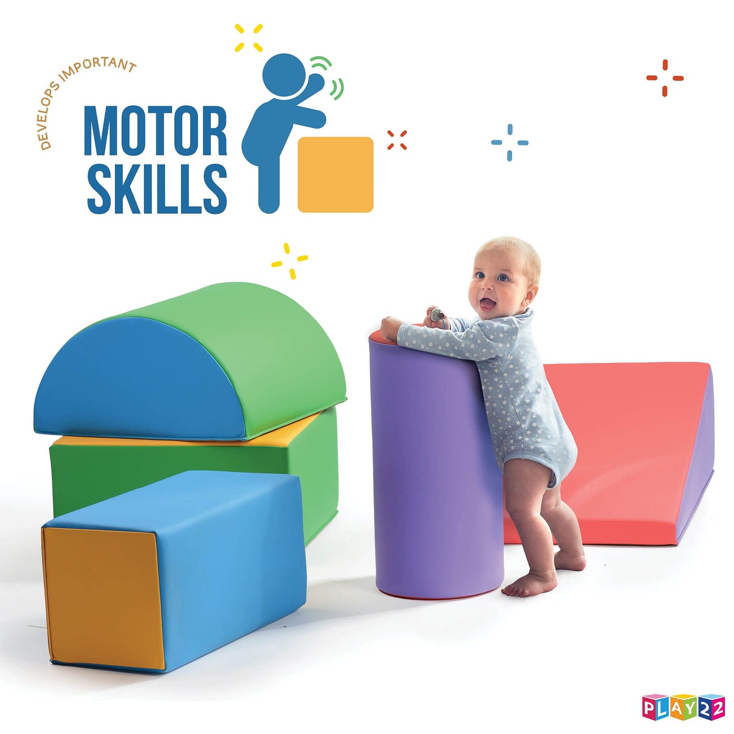 Climb And Crawl Activity Play Set - Climbing Foam Shape Toy For Toddlers 5 Piece Soft Zone Climbing Blocks, Safe Indoor Crawling
