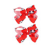Soccer Hair Accessories, Soccer Hair Bows, Soccer Ball Bow,Soccer Ribbon Bow Hair Clips ,bows Hair Accessories for girls.A (red)
