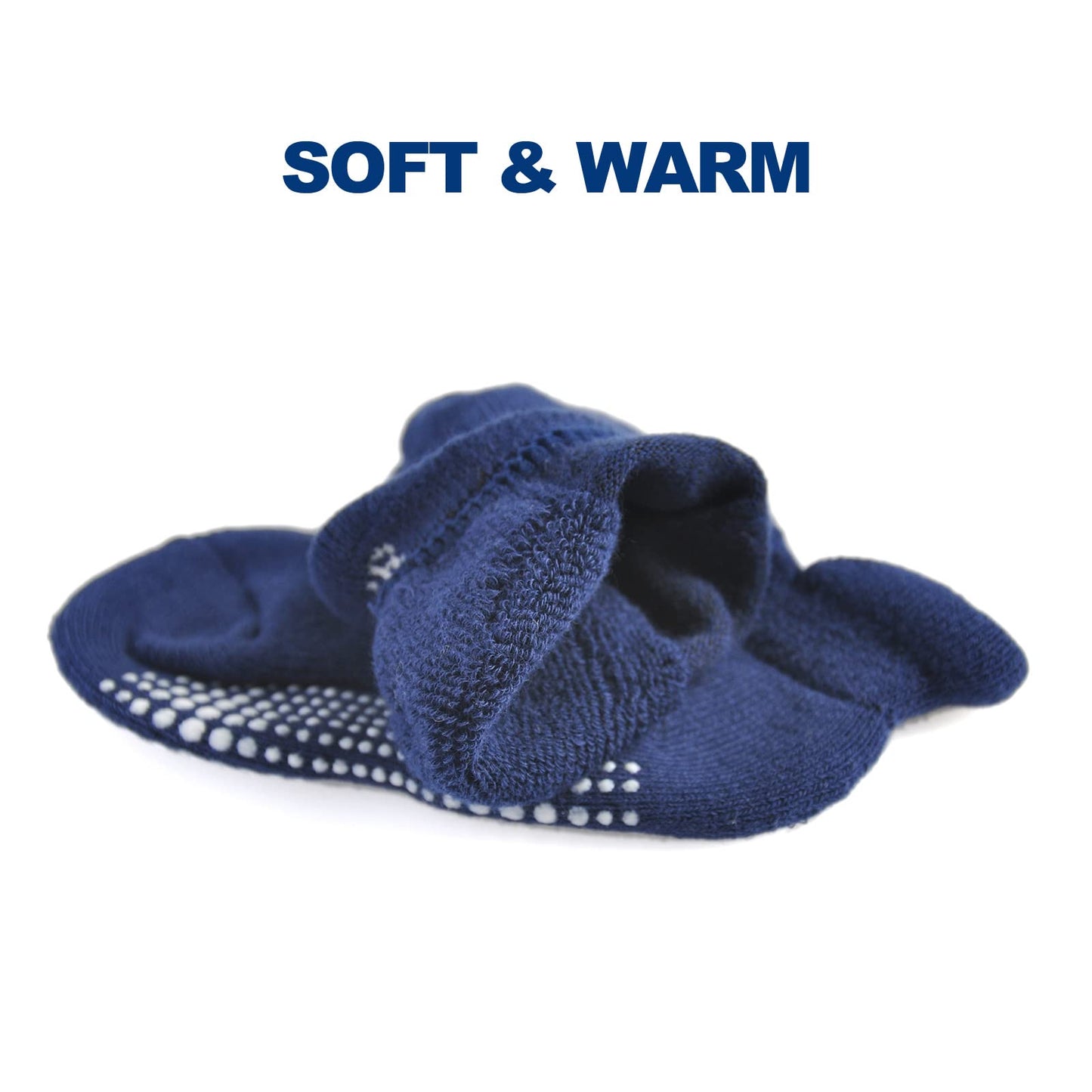 Epeius Baby Socks Infant Boy Non-Slip Socks Thick Cotton Ankle Socks With Grips Kids Boys Girls Cozy Cushion Low Cut Socks 6 Pai