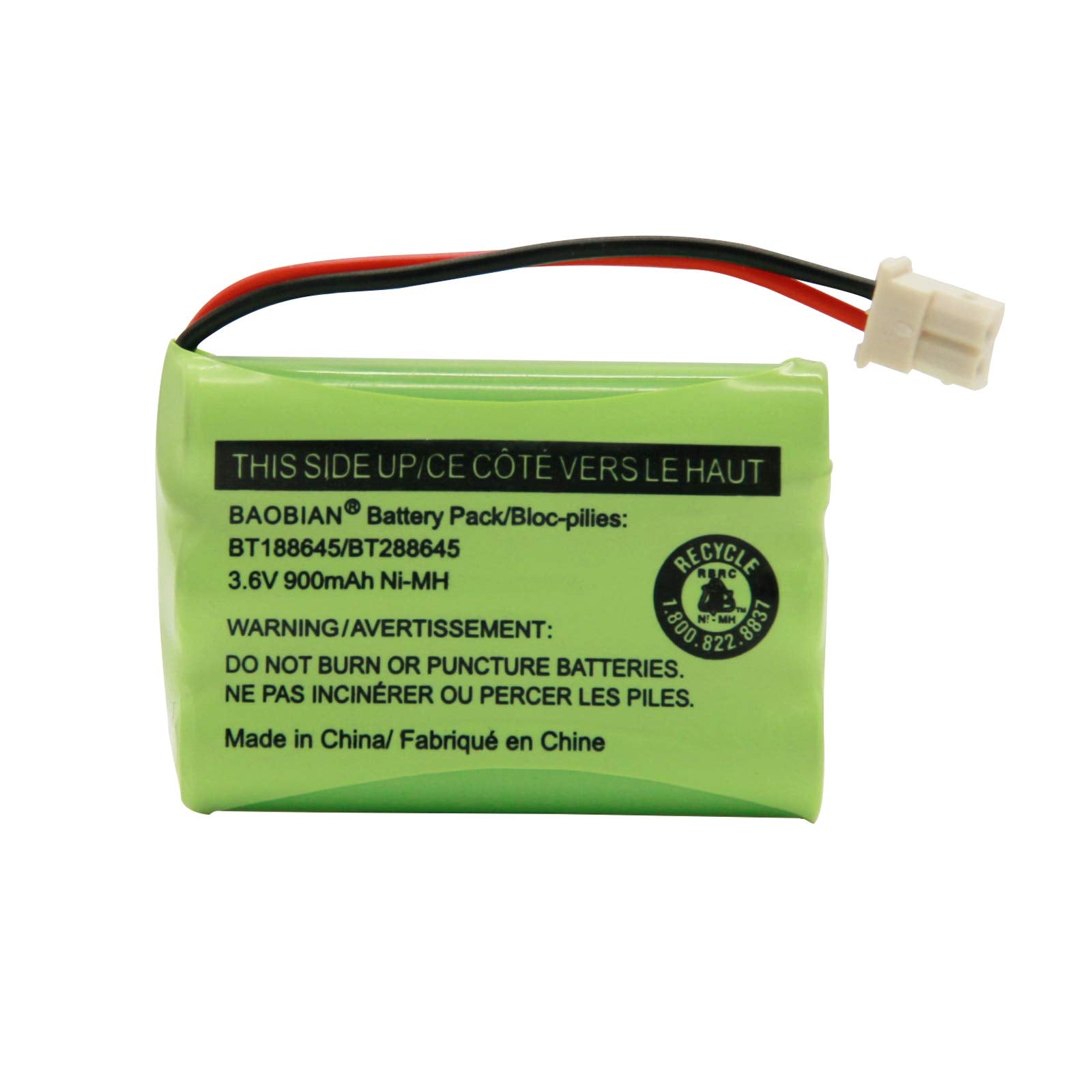 Baobian Bt188645/Bt288645 Battery Pack 3.6V 900Mah Ni-Mh Compatible With Vtech Vm312 Vm3251 Vm3252 Vm3261 Motorola Mbp481 Mbp482