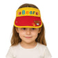 Capznmore Kids Sun Visor Cap With Bear Design, Yellow And Pink, Soft Fabric, 24 Years, Fun Embellishment