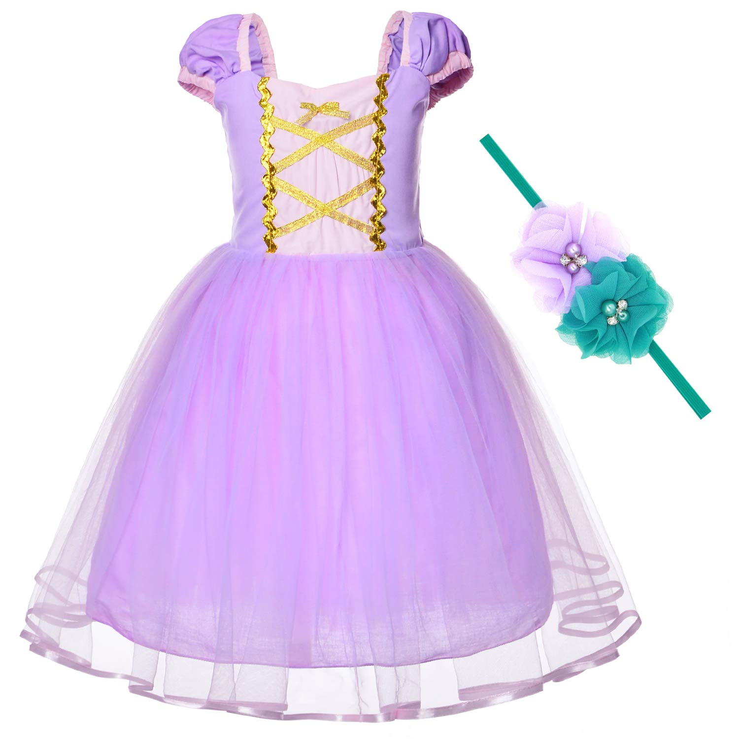 Princess Long Hair Costume For Toddler Baby Girls Birthday Party Dress – Cutebab WBBAPB07GNLHSRN
