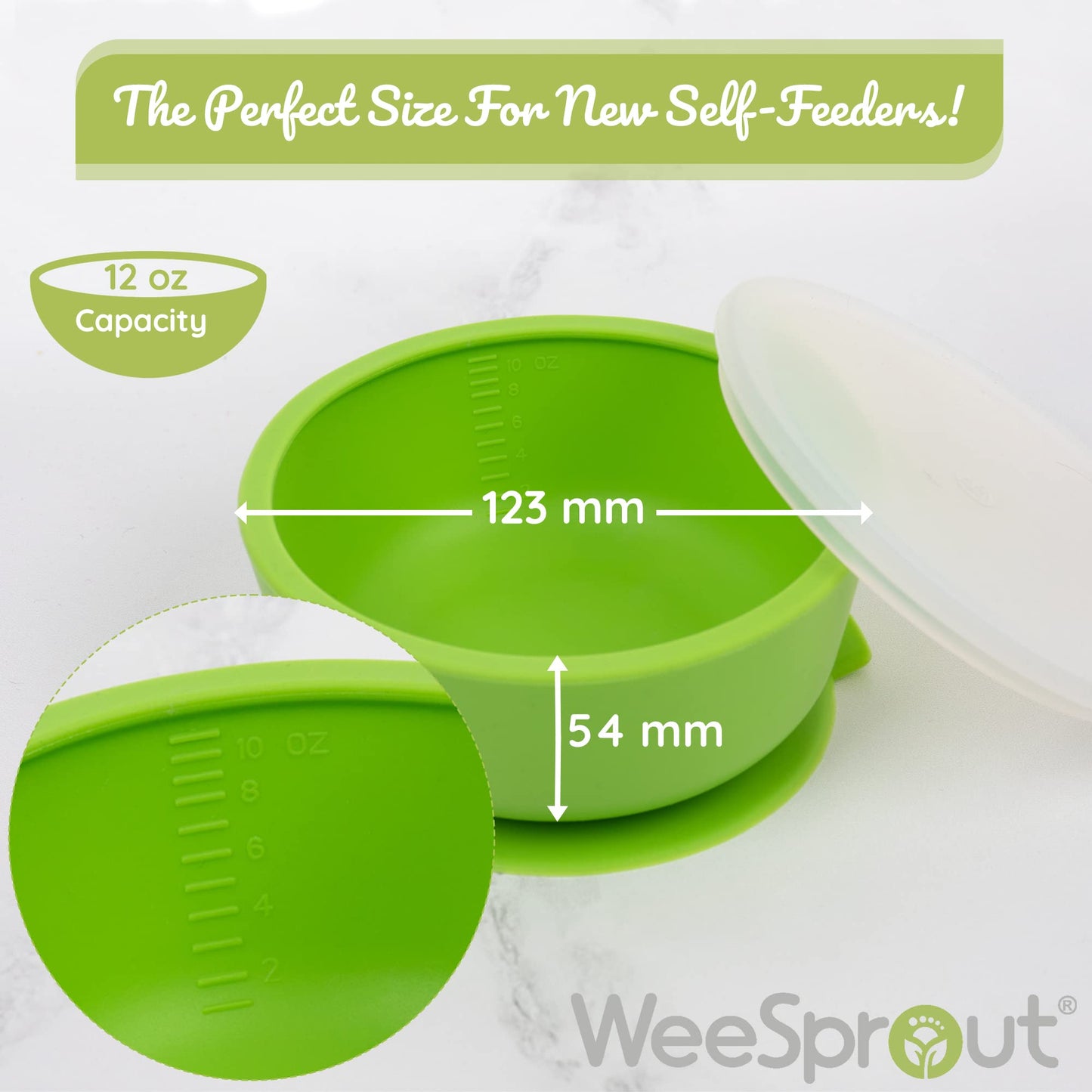 Weesprout Silicone Suction Bowls For Babies | Leakproof Premium Plastic Lids | Durable For Babies & Toddlers | Extra Strong Suct