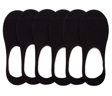 Creature Unisex Loafer Socks No Show Blended Socks With Silicon Support (Pack Of 6, Black)