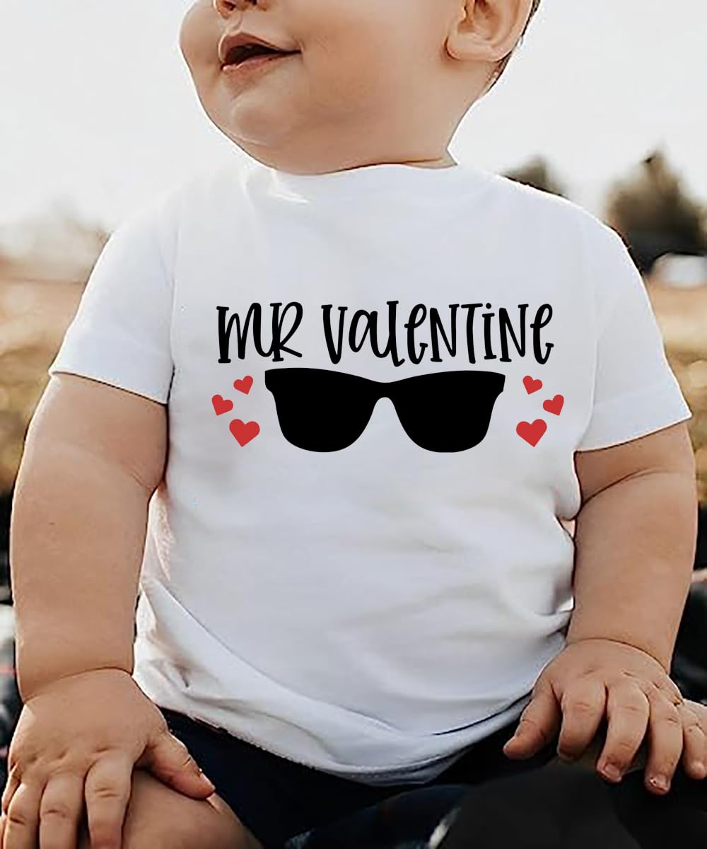Toddler Boy Valentine'S Day T Shirt Cute Lover Boy Shirt Kids Funny Letter Print Valentine'S Day Shirts Tops (5-6T, White2)