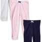 Luvable Friends Baby Boys Cotton Pants, Light Pink Navy, 2T Us