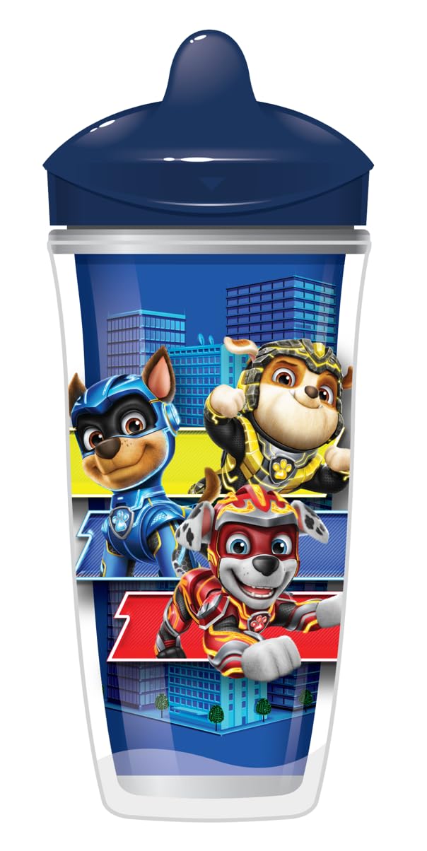Playtex Baby Sipsters Stage 3 Paw Patrol Spout Cups, Spill-Proof, Leak-Proof, Break-Proof - Red & Blue, 9 Oz, 2 Count