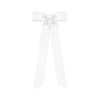 Wee Ones Girls Mini Grosgrain Bowtie with Knot Wrap and Stream Tails, 8 Streamer, White