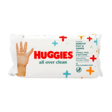 Huggies Baby Wipes, All Over Clean, 3 Refills With Resealable Tape Top, 168Ct