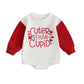 Fiomva Valentines Day Baby Girl Outfit Infant Sweatshirt Bubble Romper Newborn Bodysuit Cute Toddler Fall Winter Clothes (B Cute
