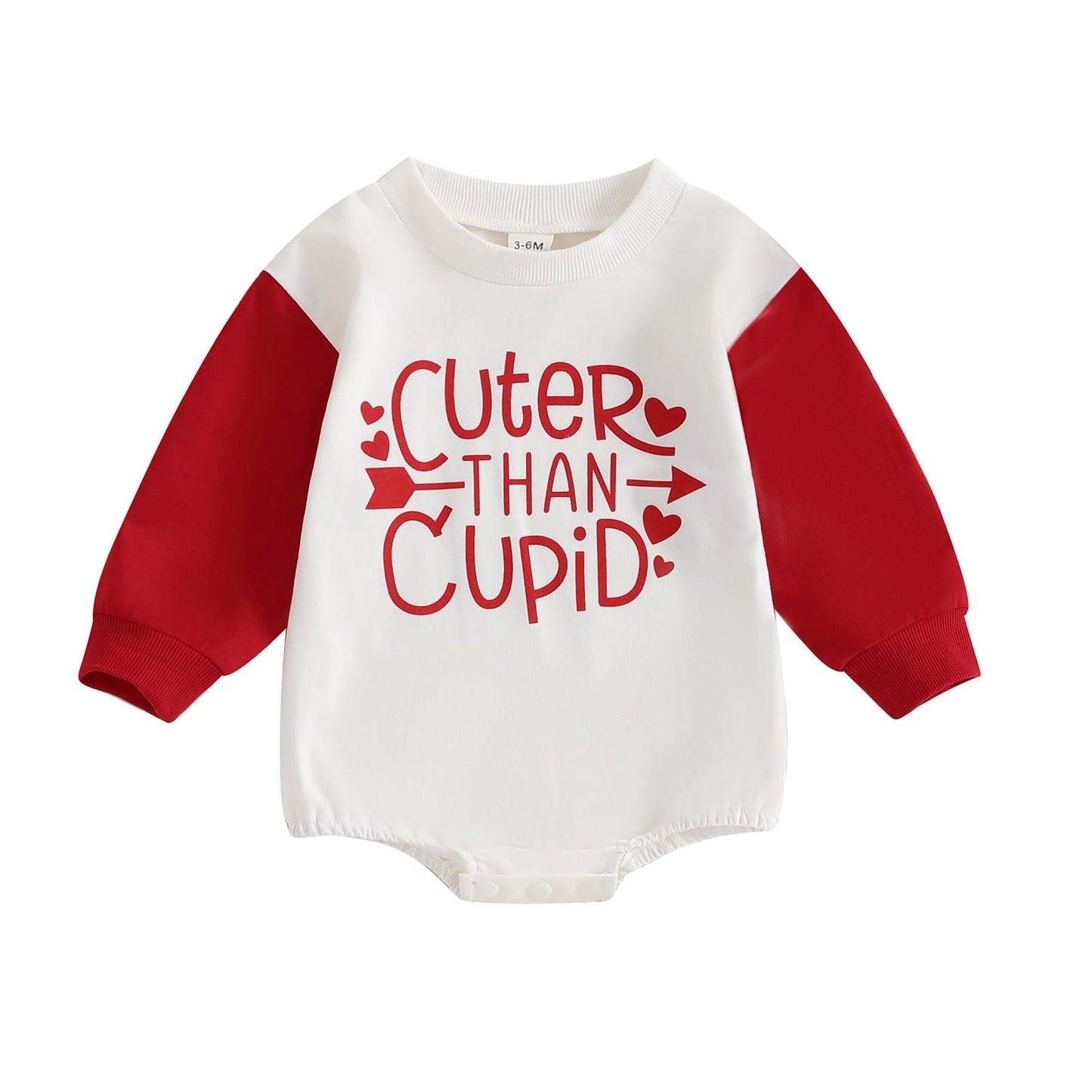 Fiomva Valentines Day Baby Girl Outfit Infant Sweatshirt Bubble Romper Newborn Bodysuit Cute Toddler Fall Winter Clothes (B Cute