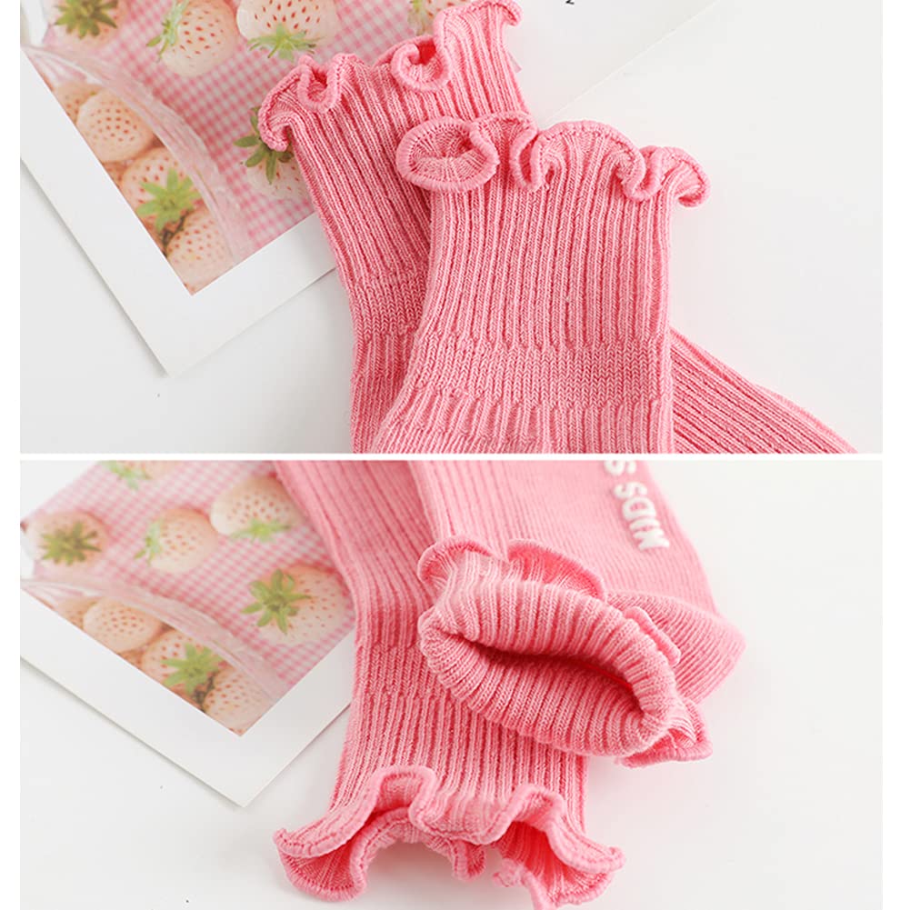 Zumou Toddler Anti Slip Non Skid Socks Little Girls Frilly Ruffle 6 Pairs (5-6 Years, Frilly 6 Pairs)