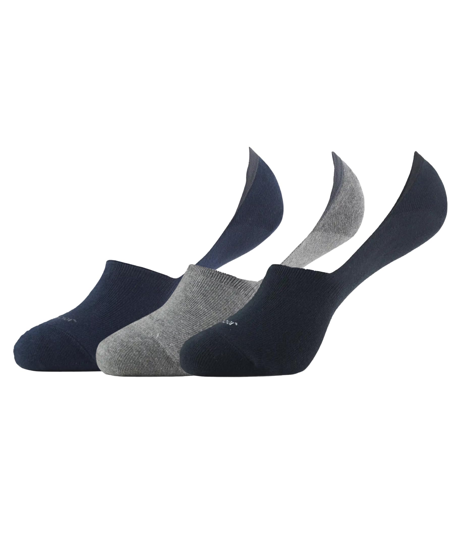 Jockey 7099 MenS Compact Cotton Elastane Stretch No Show Socks With Stayfresh Treatment (Pack Of 3)_Black, Grey & Navy_Free Siz
