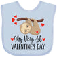 Inktastic My First Valentines Day Baby Sloth Baby Bib Light Blue 39C36