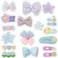 Hair Clips For Girls 17 Pcs No Slip Assorted Barrettes For Kids Bows Blue Purple Cute Hair Accessories For Little Girls Teens To