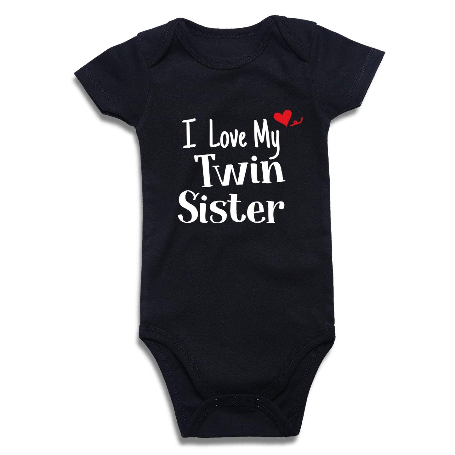 DEFAHN Newborn Twins Baby Boy Girl Bodysuit, 2 Pack Funny Letter Printed Rompers Twin Matching Clothes Outfits (2Pcs I Love My S
